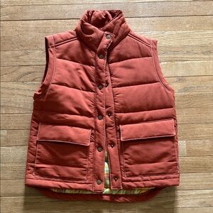 Toad&Co Plaid Lined Vest with Rust Accents  small see pics